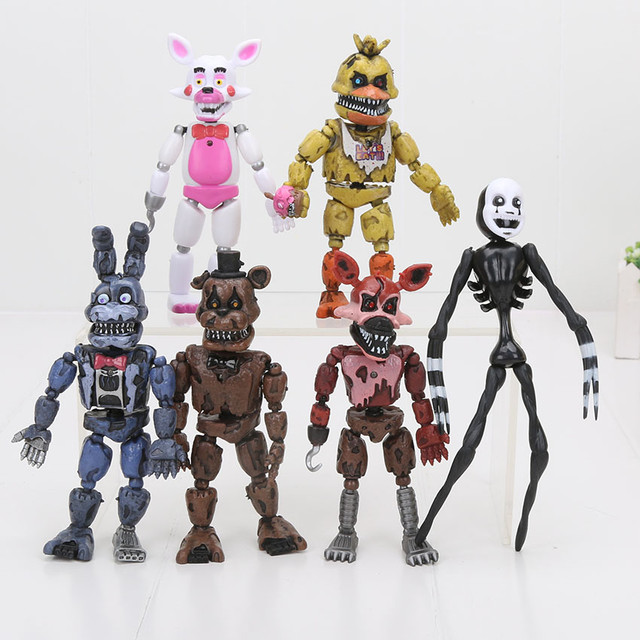 6pcs/set Figure Fnaf Nightmare Bonnie Foxy Freddy Fazbear Killer Puppet  Doll Pvc Action Toy Figures - Action Figures - AliExpress